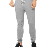 Light gray jogger sweatpants with white drawstring and tapered fit, perfect for custom printing, activewear, or casual daily use