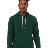 Forest green hoodie with kangaroo pocket, ideal for screen printing or everyday comfort.