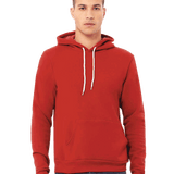 Classic red hoodie with white drawstrings, perfect for custom printing or bold casual streetwear looks.