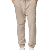 Gildan Beige jogger sweatpants for custom printing, soft fleece fabric, drawstring waist, elastic cuffs