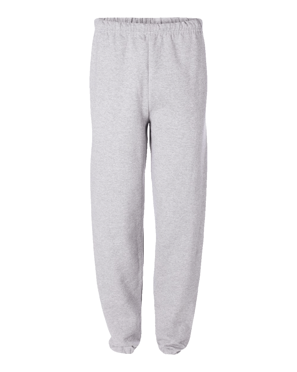 JERZEES Ash grey fleece joggers with elastic waistband, side pockets, and cuffed ankles – apparel by Print-MO.