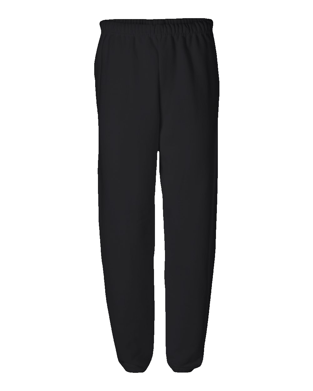 JERZEES Black fleece joggers with elastic waistband, side pockets, and elastic ankles – custom apparel by Print-MO