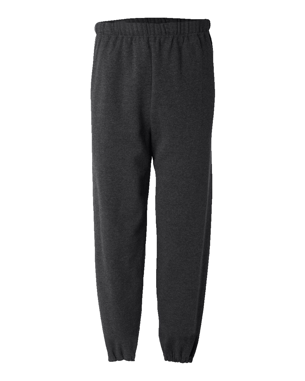 JERZEES Black Heather fleece joggers with elastic waistband, side pockets, and elastic ankles – custom apparel by Print-MO