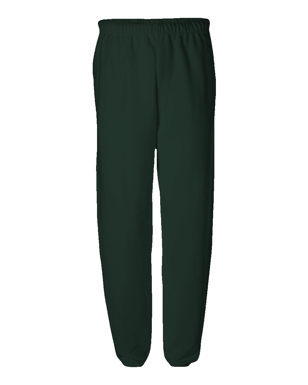 JERZEES Forest Green fleece joggers with elastic waistband, side pockets, and elastic ankles – custom apparel by Print-MO
