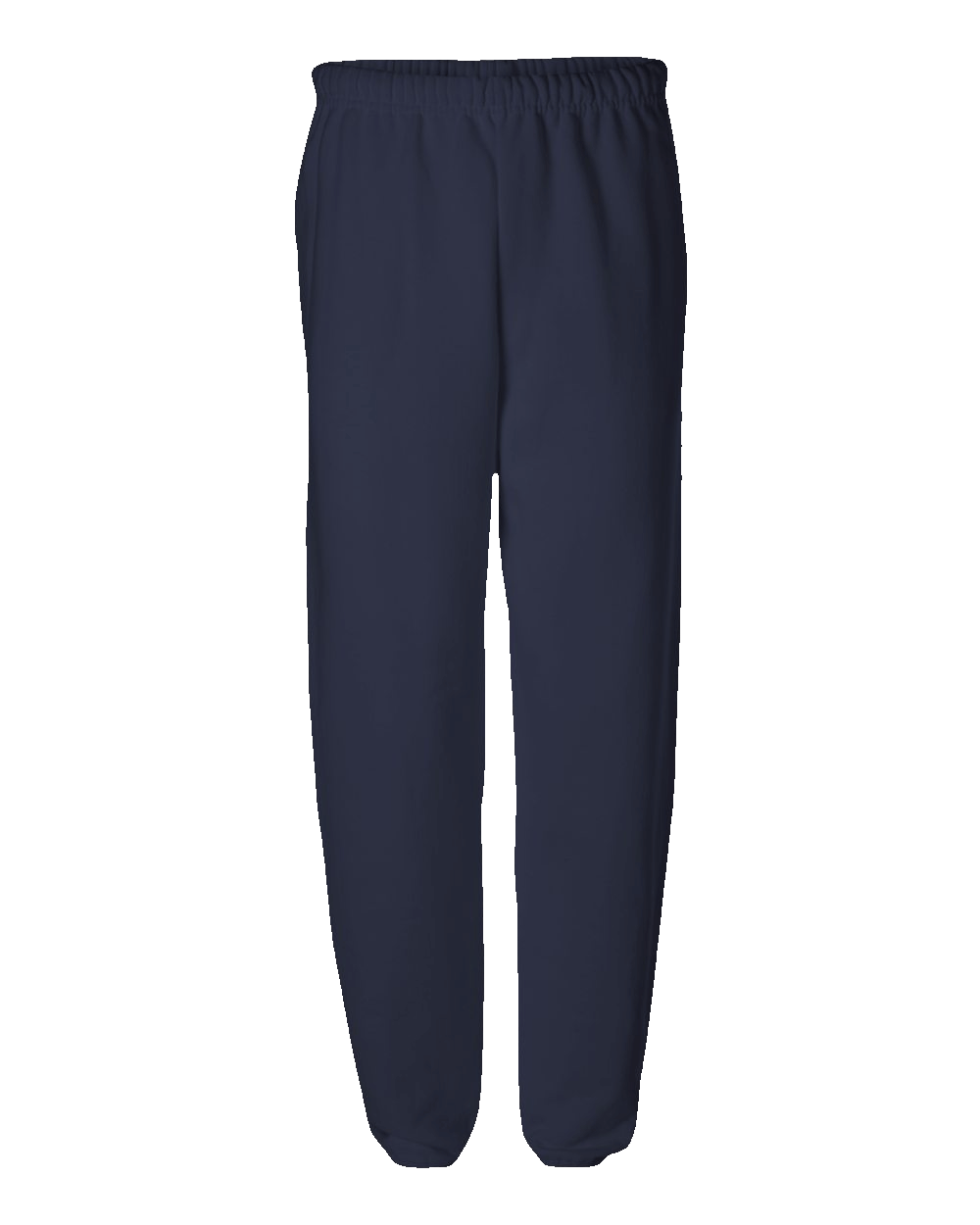 JERZEES Navy fleece joggers with elastic waistband, side pockets, and elastic ankles – custom apparel by Print-MO