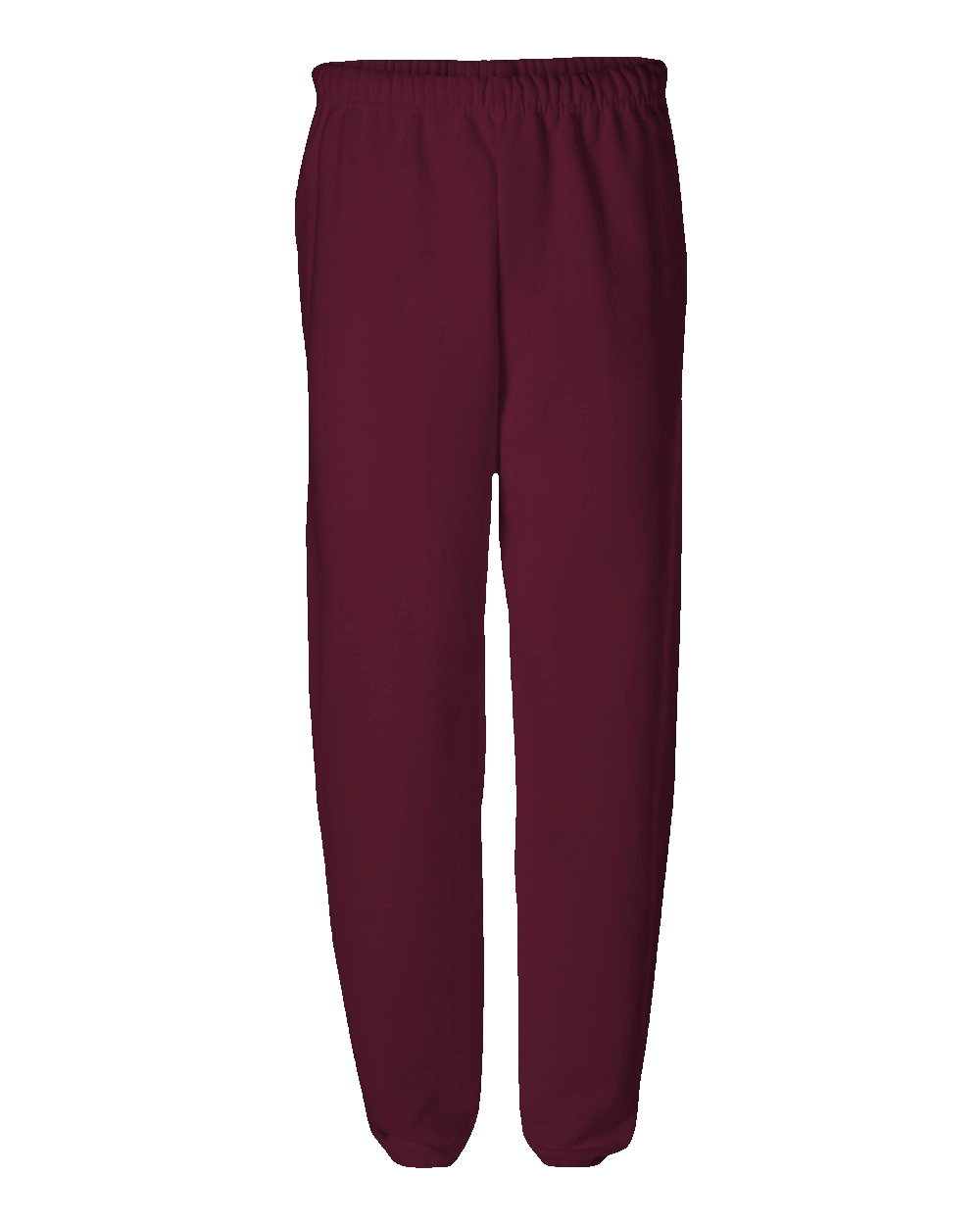 JERZEES Maroon fleece joggers with elastic waistband, side pockets, and elastic ankles – custom apparel by Print-MO