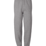 JERZEES Oxford Grey fleece joggers with elastic waistband, side pockets, and elastic ankles – custom apparel by Print-MO