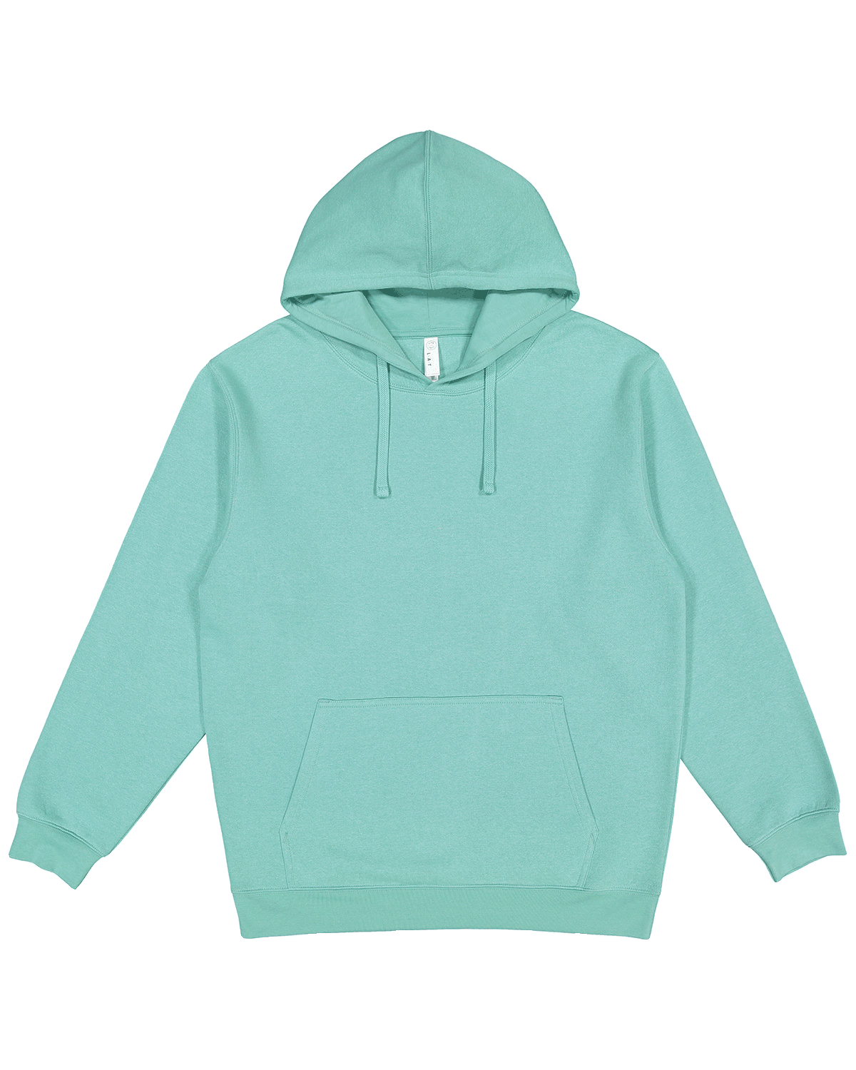 Flat-lay of soft mint green hoodie, perfect for custom printing, casual wear, or street style branding.