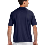 Back view of A4 Men's Cooling Performance T-Shirt in navy, worn by a model standing upright.