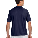 Back view of A4 Men's Cooling Performance T-Shirt in navy, worn by a model standing upright.