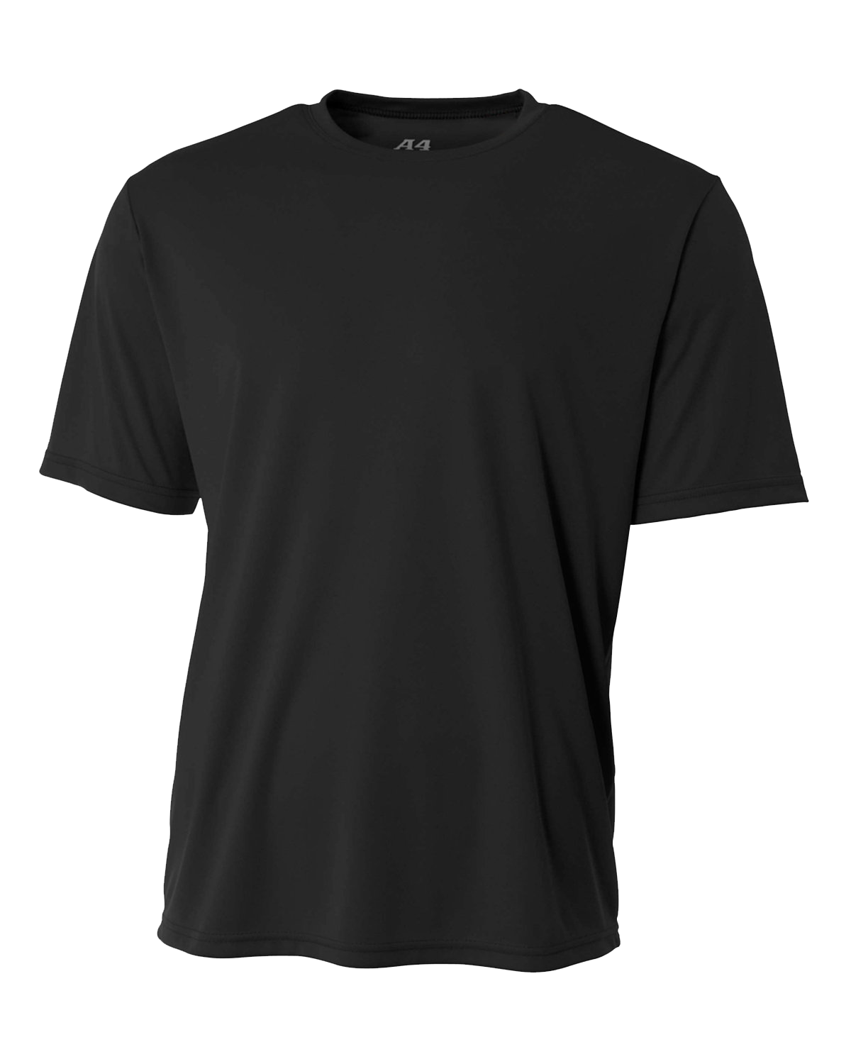 A4 Men's Cooling Performance T-Shirt in black color, displayed in a front view.