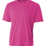 A4 Men's Cooling Performance T-Shirt in fuschia color, displayed in a front view.