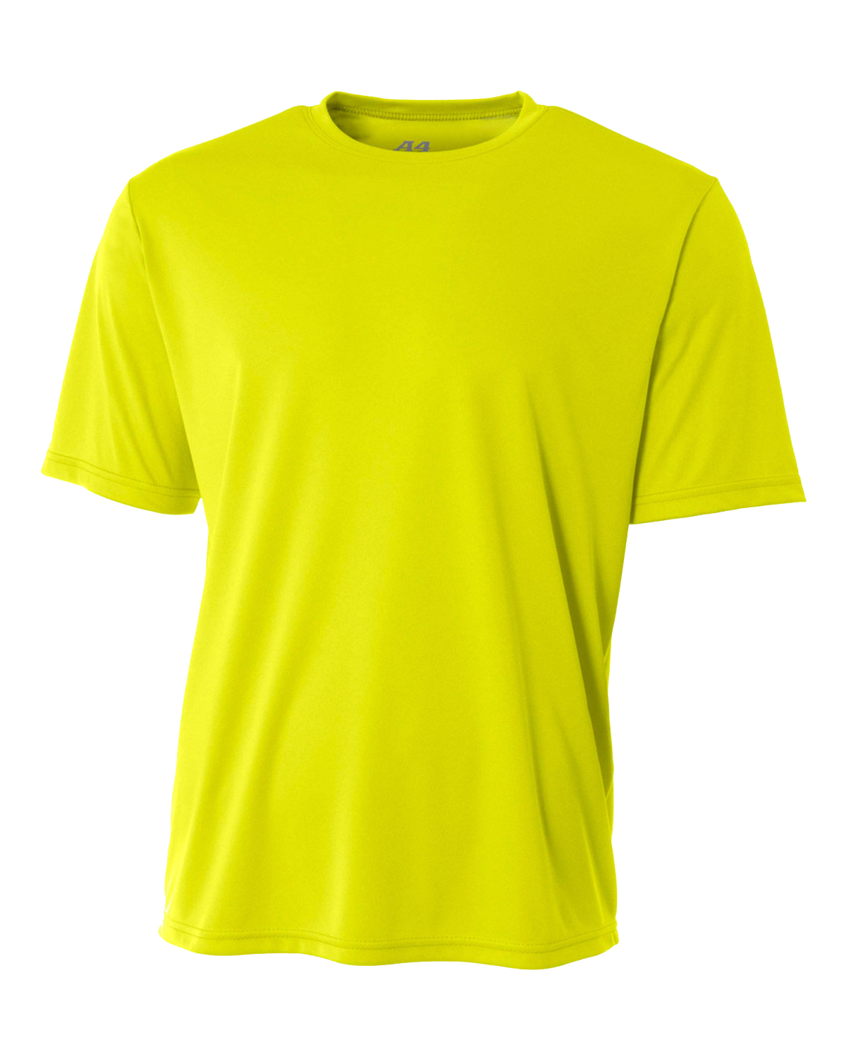 A4 Men's Cooling Performance T-Shirt in Safety Yellow color, displayed in a front view.