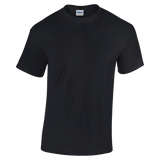 Front view of a Gildan Adult Heavy Cotton T-Shirt in "Black" color.