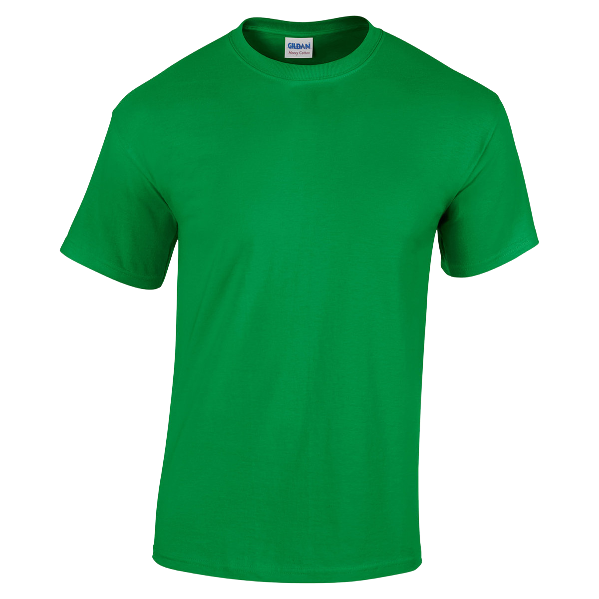 Front view of a Gildan Adult Heavy Cotton T-Shirt in "Irish Green" color.