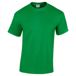 Front view of a Gildan Adult Heavy Cotton T-Shirt in "Irish Green" color.