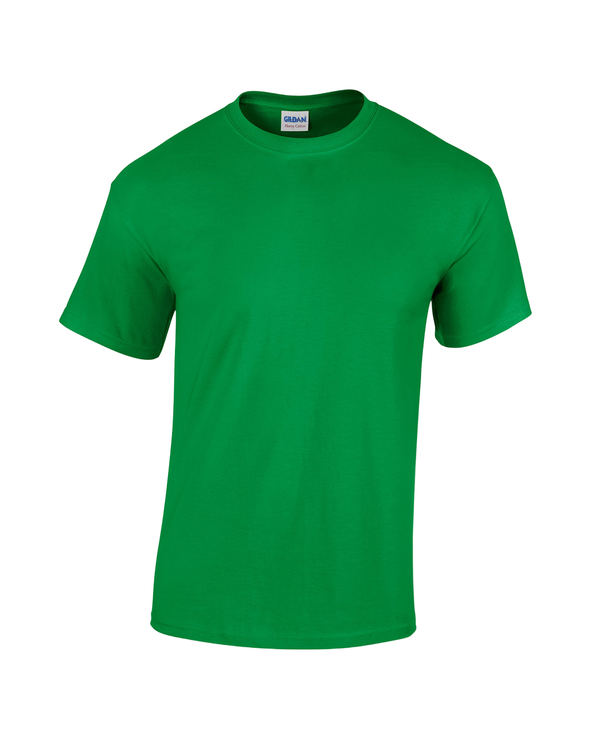 Front view of a Gildan Adult Heavy Cotton T-Shirt in "Irish Green" color.