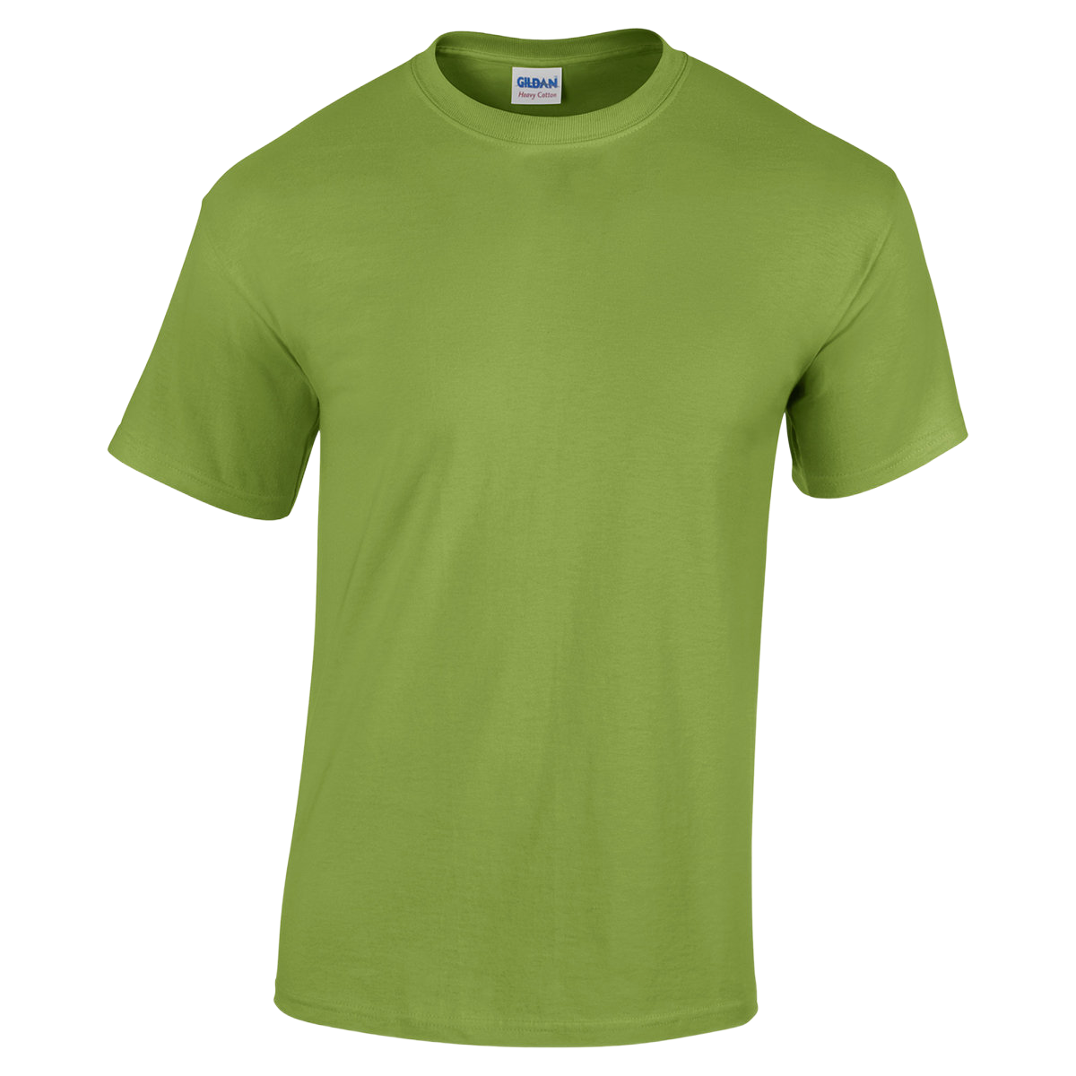 Front view of a Gildan Adult Heavy Cotton T-Shirt in "Kiwi" color.