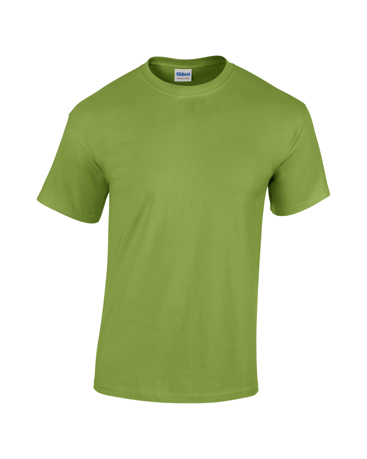 Front view of a Gildan Adult Heavy Cotton T-Shirt in "Kiwi" color.