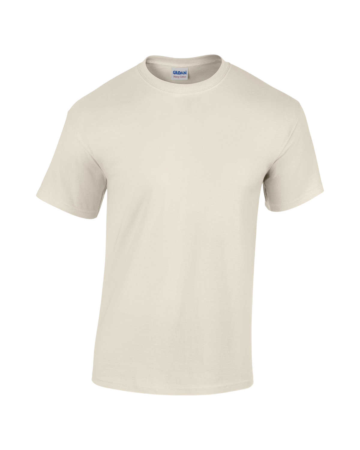 Front view of a Gildan Adult Heavy Cotton T-Shirt in "Natural" color.