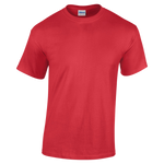 Front view of a Gildan Adult Heavy Cotton T-Shirt in "Red" color.