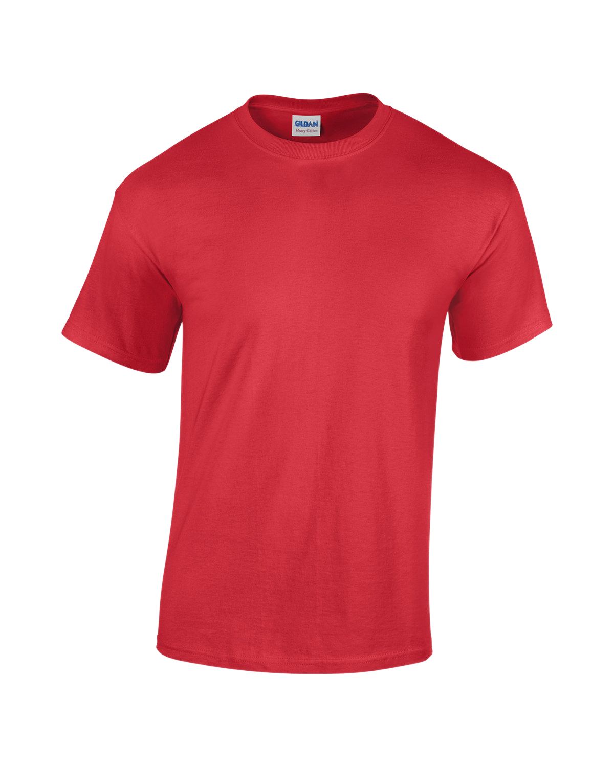 Front view of a Gildan Adult Heavy Cotton T-Shirt in "Red" color.