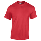 Front view of a Gildan Adult Heavy Cotton T-Shirt in "Red" color.