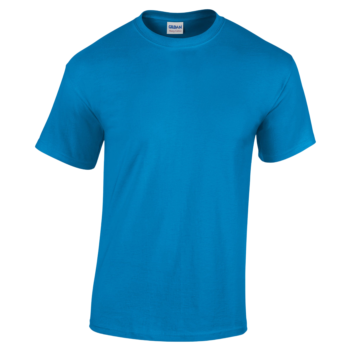 Front view of a Gildan Adult Heavy Cotton T-Shirt in "Sapphire" color.