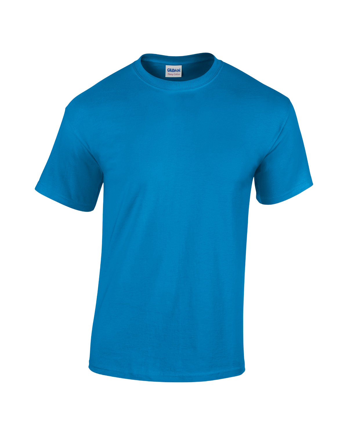 Front view of a Gildan Adult Heavy Cotton T-Shirt in "Sapphire" color.