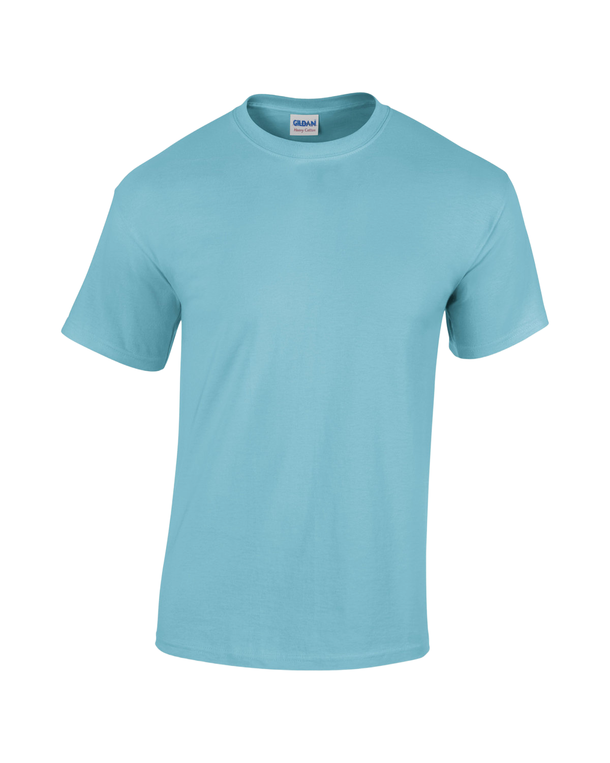 Front view of a Gildan Adult Heavy Cotton T-Shirt in "Sky" color.