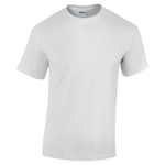 Front view of a Gildan Adult Heavy Cotton T-Shirt in "White" color.