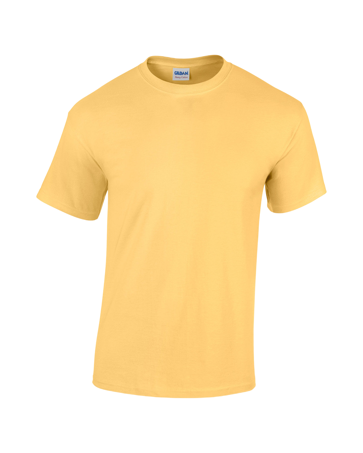 Front view of a Gildan Adult Heavy Cotton T-Shirt in "Yellow Haze" color.