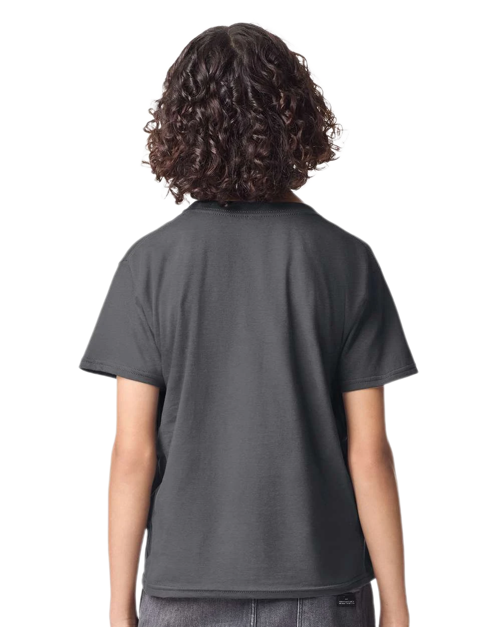 American Apparel 2001Y Youth Fine Jersey Tee in Asphalt, back view