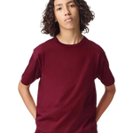 American Apparel 2001Y Youth Fine Jersey Tee in Cranberry, front view