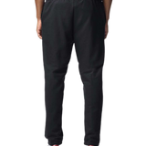 Rear View Model Wearing Gildan Black jogger sweatpants for custom printing, soft fleece fabric, drawstring waist, elastic cuffs