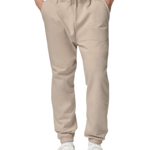 Gildan Beige jogger sweatpants for custom printing, soft fleece fabric, drawstring waist, elastic cuffs