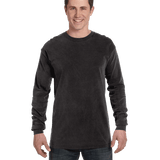 Man wearing a Comfort Colors Heavyweight Long Sleeve T-shirt in Black.