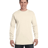 Man wearing a Comfort Colors Heavyweight Long Sleeve T-shirt in Ivory.