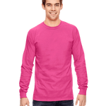 Man wearing a Comfort Colors Heavyweight Long Sleeve T-shirt in Peony.