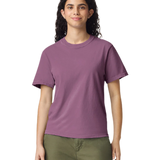 Comfort Colors 1717 heavyweight T-shirt in Berry, shown on a model from the front.