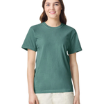 Comfort Colors 1717 heavyweight T-shirt in Blue Spruce, shown on a model from the front.