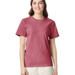 Comfort Colors 1717 heavyweight T-shirt in Brick, shown on a model from the front.