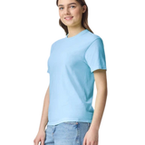 Comfort Colors 1717 heavyweight T-shirt in Chambray, shown on a model from the front.