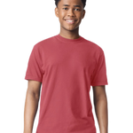 Comfort Colors 1717 heavyweight T-shirt in Chili, shown on a model from the front.