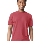 Comfort Colors 1717 heavyweight T-shirt in Chili, shown on a model from the front.