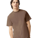 Comfort Colors 1717 heavyweight T-shirt in Espresso, shown on a model from the front.