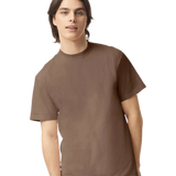 Comfort Colors 1717 heavyweight T-shirt in Espresso, shown on a model from the front.
