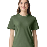 Comfort Colors 1717 heavyweight T-shirt in Hemp, shown on a model from the front.
