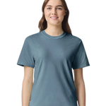 Comfort Colors 1717 heavyweight T-shirt in Ice Blue, shown on a model from the front.
