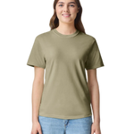 Comfort Colors 1717 heavyweight T-shirt in Khaki, shown on a model from the front.